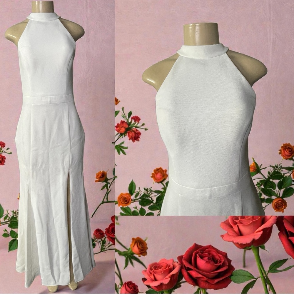 #0035~ Xscape Elegant White Gown 
Size 8